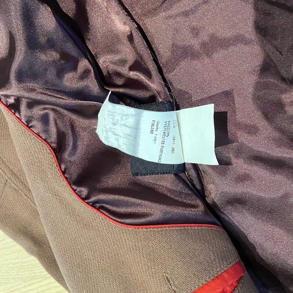 Brown wool peacoat with detachable fur collar - Picture 4 of 7